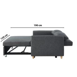 Canapé Droit LAURA En Velours Gris Convertible 2 Places -Meuble Déco Soldes canape droit laura en velours gris convertible 2 places 8