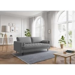 Canapé Droit MAEL Cacharel En Tissu Gris Chiné Fixe 9 Canapé Droit MAEL Cacharel En Tissu Gris Chiné Fixe -Meuble Déco Soldes canape droit mael cacharel tissu gris chine 3 places 4