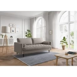 Canapé Droit MAEL Cacharel En Tissu Moka Fixe 9 Canapé Droit MAEL Cacharel En Tissu Moka Fixe -Meuble Déco Soldes canape droit mael cacharel tissu moka 3 places 4