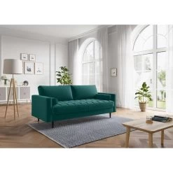 Canapé Droit MAEL Cacharel En Velours Bleu Atlantique Fixe 9 Canapé Droit MAEL Cacharel En Velours Bleu Atlantique Fixe -Meuble Déco Soldes canape droit mael cacharel velours bleu atlantique 3 places 4