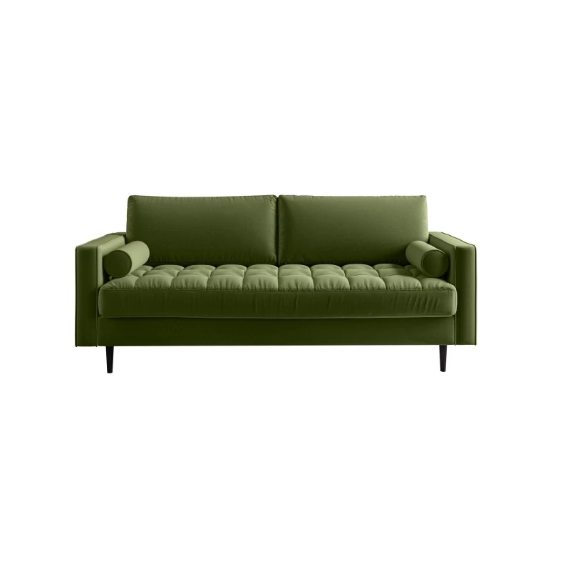 Canapé Droit MAEL Cacharel En Velours Kaki Fixe 2 Canapé Droit MAEL Cacharel En Velours Kaki Fixe – Image 2