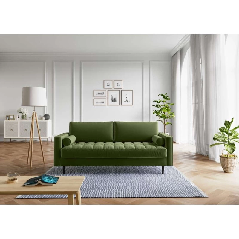 Canapé Droit MAEL Cacharel En Velours Kaki Fixe 1 Canapé Droit MAEL Cacharel En Velours Kaki Fixe