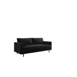 Canapé Droit MAEL Cacharel En Velours Noir Fixe 7 Canapé Droit MAEL Cacharel En Velours Noir Fixe -Meuble Déco Soldes canape droit mael cacharel velours noir 3 places 2