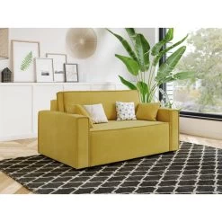 Canapé Droit MIRA Fixe Tissu Moutarde 2 Places 13 Canapé Droit MIRA Fixe Tissu Moutarde 2 Places -Meuble Déco Soldes canape droit marta fixe tissu moutarde 2 places 6