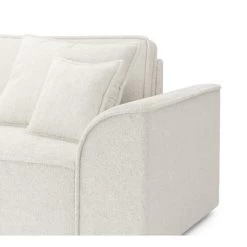 Canapé Droit MARTY Fixe Tissu Bouclette Blanc 3 Places -Meuble Déco Soldes canape droit marty fixe tissu bclette blanc 3 places 4