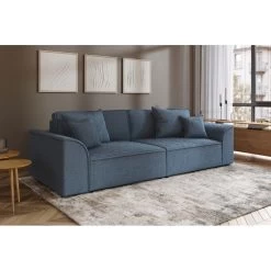 Canapé Droit MARTY Fixe Tissu Bouclette Bleu Gris 4 Places 14 Canapé Droit MARTY Fixe Tissu Bouclette Bleu Gris 4 Places -Meuble Déco Soldes canape droit marty fixe tissu bclette bleu 4 places 6