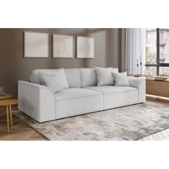 Canapé Droit MARTY Fixe Tissu Bouclette Gris Clair 4 Places 14 Canapé Droit MARTY Fixe Tissu Bouclette Gris Clair 4 Places -Meuble Déco Soldes canape droit marty fixe tissu bclette gris 4 places 6