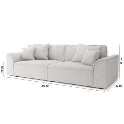 Canapé Droit MARTY Fixe Tissu Bouclette Gris Clair 4 Places 15 Canapé Droit MARTY Fixe Tissu Bouclette Gris Clair 4 Places -Meuble Déco Soldes canape droit marty fixe tissu bclette gris 4 places 7