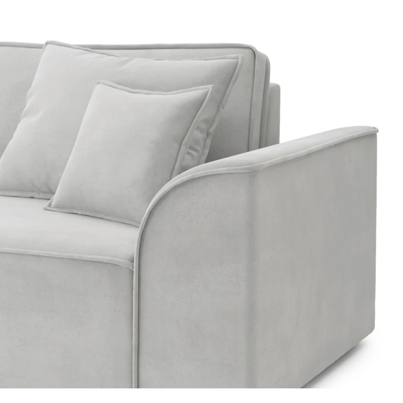 Canapé Droit MARTY Fixe Tissu Gris Clair 3 Places 5 Canapé Droit MARTY Fixe Tissu Gris Clair 3 Places – Image 5