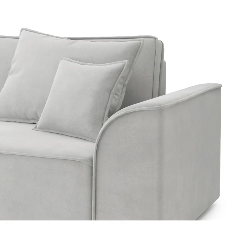 Canapé Droit MARTY Fixe Tissu Gris Clair 4 Places 5 Canapé Droit MARTY Fixe Tissu Gris Clair 4 Places – Image 5