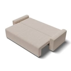 Canapé Droit MILO Convertible Tissu Beige 3 Places -Meuble Déco Soldes canape droit milo convertible tissu beige 3 places 3