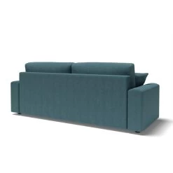 Canapé Droit MILO Convertible Tissu Bleu Paon 3 Places -Meuble Déco Soldes canape droit milo convertible tissu bleu paon 3 places 5