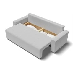 Canapé Droit MILO Convertible Tissu Gris 3 Places -Meuble Déco Soldes canape droit milo convertible tissu gris 3 places 4