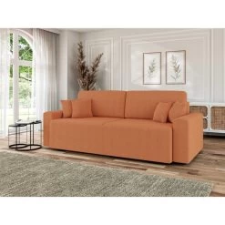 Canapé Droit MILO Convertible Tissu Rouille 3 Places 17 Canapé Droit MILO Convertible Tissu Rouille 3 Places -Meuble Déco Soldes canape droit milo convertible tissu rouille 3 places 7
