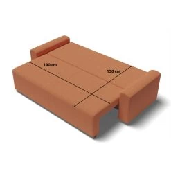 Canapé Droit MILO Convertible Tissu Rouille 3 Places 19 Canapé Droit MILO Convertible Tissu Rouille 3 Places -Meuble Déco Soldes canape droit milo convertible tissu rouille 3 places 9