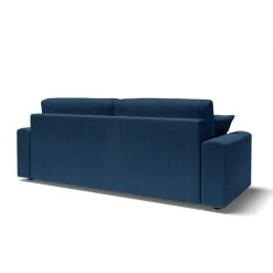 Canapé Droit MILO Convertible Velours Côtelé Bleu Cobalt 3 Places -Meuble Déco Soldes canape droit milo convertible velours cotele bleu cobalt 3 places 5