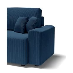 Canapé Droit MILO Convertible Velours Côtelé Bleu Cobalt 3 Places -Meuble Déco Soldes canape droit milo convertible velours cotele bleu cobalt 3 places 6