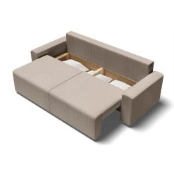 Canapé Droit MILO Convertible Velours Côtelé Grège 3 Places 14 Canapé Droit MILO Convertible Velours Côtelé Grège 3 Places -Meuble Déco Soldes canape droit milo convertible velours cotele grege 3 places 4