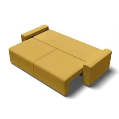 Canapé Droit MILO Convertible Velours Côtelé Jaune 3 Places -Meuble Déco Soldes canape droit milo convertible velours cotele jaune 3 places 3