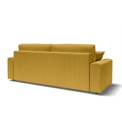 Canapé Droit MILO Convertible Velours Côtelé Jaune 3 Places -Meuble Déco Soldes canape droit milo convertible velours cotele jaune 3 places 5