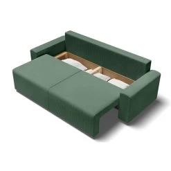 Canapé Droit MILO Convertible Velours Côtelé Vert 3 Places 14 Canapé Droit MILO Convertible Velours Côtelé Vert 3 Places -Meuble Déco Soldes canape droit milo convertible velours cotele vert 3 places 4