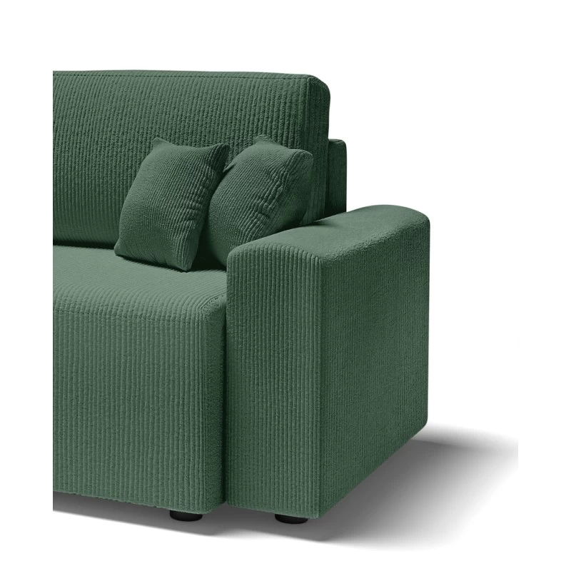 Canapé Droit MILO Convertible Velours Côtelé Vert 3 Places 7 Canapé Droit MILO Convertible Velours Côtelé Vert 3 Places – Image 7