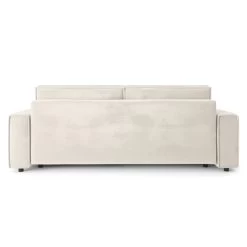 Canapé Droit MIRA Convertible Velours Beige -Meuble Déco Soldes canape droit mira convertible velours beige 3 places 5