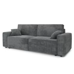 Canapé Droit MIRA Convertible Velours Côtelé Gris Souris 10 Canapé Droit MIRA Convertible Velours Côtelé Gris Souris -Meuble Déco Soldes canape droit mira convertible velours cotele gris souris 3pl 2
