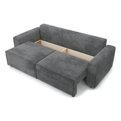 Canapé Droit MIRA Convertible Velours Côtelé Gris Souris 12 Canapé Droit MIRA Convertible Velours Côtelé Gris Souris -Meuble Déco Soldes canape droit mira convertible velours cotele gris souris 3pl 4