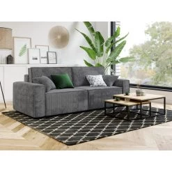 Canapé Droit MIRA Convertible Velours Côtelé Gris Souris 14 Canapé Droit MIRA Convertible Velours Côtelé Gris Souris -Meuble Déco Soldes canape droit mira convertible velours cotele gris souris 3pl 6