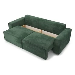 Canapé Droit MIRA Convertible Velours Côtelé Vert 3 Places 12 Canapé Droit MIRA Convertible Velours Côtelé Vert 3 Places -Meuble Déco Soldes canape droit mira convertible velours cotele vert 3 places 4
