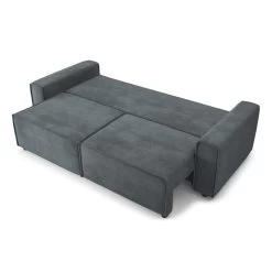 Canapé Droit MIRA Convertible Velours Gris Souris 11 Canapé Droit MIRA Convertible Velours Gris Souris -Meuble Déco Soldes canape droit mira convertible velours gris souris 3 places 3
