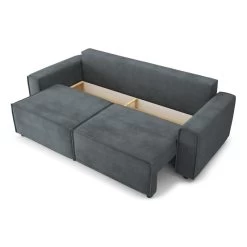 Canapé Droit MIRA Convertible Velours Gris Souris 12 Canapé Droit MIRA Convertible Velours Gris Souris -Meuble Déco Soldes canape droit mira convertible velours gris souris 3 places 4