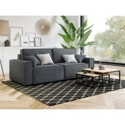 Canapé Droit MIRA Convertible Velours Gris Souris 14 Canapé Droit MIRA Convertible Velours Gris Souris -Meuble Déco Soldes canape droit mira convertible velours gris souris 3 places 6