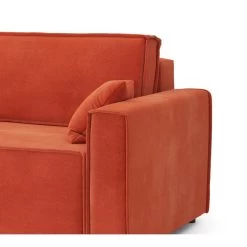 Canapé Droit MIRA Fixe Tissu Rouille 2 Places -Meuble Déco Soldes canape droit mira fixe tissu terracotta 2 places 4