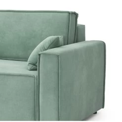 Canapé Droit MIRA Fixe Tissu Vert D'eau 3 Places -Meuble Déco Soldes canape droit mira fixe tissu vert 3 places 4