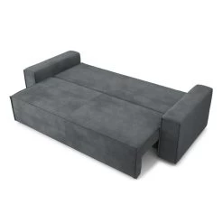 Canapé Droit MIRAGE Convertible Velours Gris Souris 10 Canapé Droit MIRAGE Convertible Velours Gris Souris -Meuble Déco Soldes canape droit mirage convertible velours gris souris 3