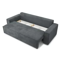 Canapé Droit MIRAGE Convertible Velours Gris Souris 11 Canapé Droit MIRAGE Convertible Velours Gris Souris -Meuble Déco Soldes canape droit mirage convertible velours gris souris 4