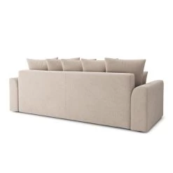 Canapé Droit NOVA Convertible Tissu Beige 3 Places -Meuble Déco Soldes canape droit nova convertible tissu beige 5