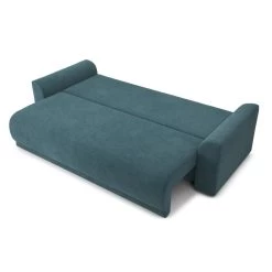 Canapé Droit NOVA Convertible Tissu Bleu Paon 3 Places -Meuble Déco Soldes canape droit nova convertible tissu bleu paon 4