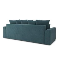 Canapé Droit NOVA Convertible Tissu Bleu Paon 3 Places -Meuble Déco Soldes canape droit nova convertible tissu bleu paon 5
