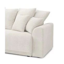 Canapé Droit NOVA Convertible Tissu Bouclette Blanc 3 Places -Meuble Déco Soldes canape droit nova convertible tissu bouclette blanc 6