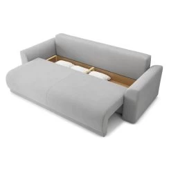 Canapé Droit NOVA Convertible Tissu Gris 3 Places -Meuble Déco Soldes canape droit nova convertible tissu gris 4