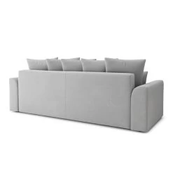 Canapé Droit NOVA Convertible Tissu Gris 3 Places -Meuble Déco Soldes canape droit nova convertible tissu gris 5