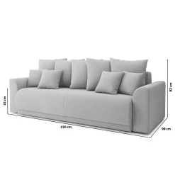 Canapé Droit NOVA Convertible Tissu Gris 3 Places -Meuble Déco Soldes canape droit nova convertible tissu gris 9