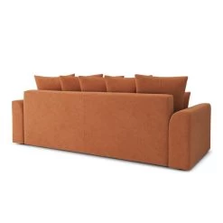 Canapé Droit NOVA Convertible Tissu Rouille 3 Places -Meuble Déco Soldes canape droit nova convertible tissu rouille 5