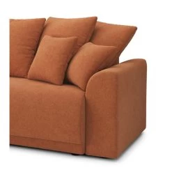 Canapé Droit NOVA Convertible Tissu Rouille 3 Places -Meuble Déco Soldes canape droit nova convertible tissu rouille 6