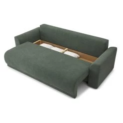 Canapé Droit NOVA Convertible Tissu Vert 3 Places -Meuble Déco Soldes canape droit nova convertible tissu vert 4