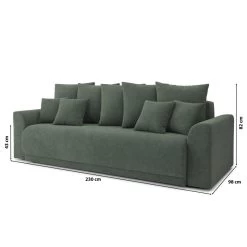 Canapé Droit NOVA Convertible Tissu Vert 3 Places -Meuble Déco Soldes canape droit nova convertible tissu vert 9