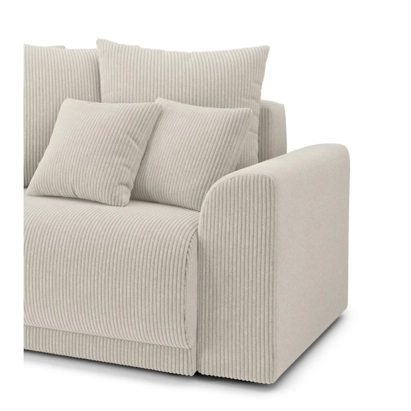 Canapé Droit NOVA Convertible Velours Cotêlé Beige 3 Places 7 Canapé Droit NOVA Convertible Velours Cotêlé Beige 3 Places – Image 7